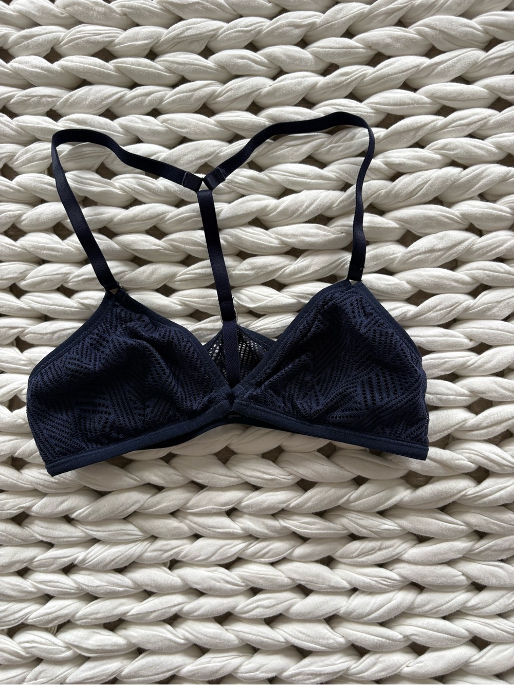 aerie Navy Lace Racerback Bralette